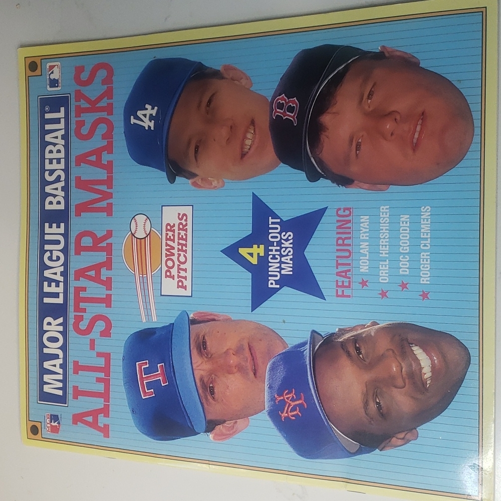 MLB BASEBALL POWER PITCHERS ALL-STAR MASKS RYAN, HERSCHISER,GOODEN, CLEMENS
